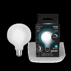                  Лампа светодиодная Filament G125 10W 1100lm 4100К Е27 milky диммируемая LED 1/20 | 187202210-D | Gauss
               