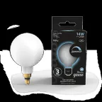                  Лампа светодиодная Filament G200 14W 1170lm 4100К Е27 milky диммируемая LED 1/4 | 153202214-D | Gauss
               