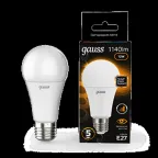                  Лампа светодиодная A60 12W 1140lm 3000K Е27 шаг. диммирование LED 1/10/50 | 102502112-S | Gauss
               
