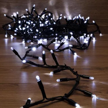 Гирлянда Кластер 10 м, 200 LED, черный каучук, IP67, соединяемая, цвет свечения белый | 315-255 | NEON-NIGHT