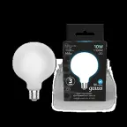 Лампа светодиодная Filament G95 10W 1100lm 4100К Е27 milky LED 1/20 | 189202210 | Gauss