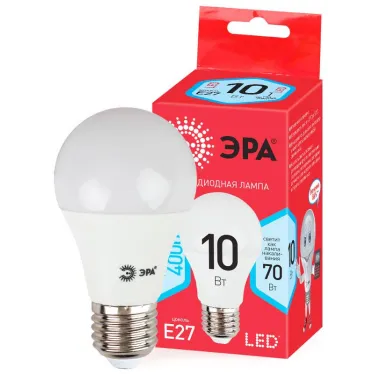 Лампа светодиодная LED 10Вт Е27 4000К smd A60-10w-840-E27_ECO | Б0028005 | ЭРА