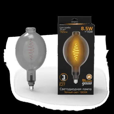 Лампа светодиодная LED Filament BT180 E27 8.5W Gray 165lm 1800K 1/2 | 152802005 | Gauss