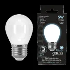                  Лампа светодиодная Black LED Filament Шар OPAL E27 5W 450lm 4100K | 105202205 | Gauss
               