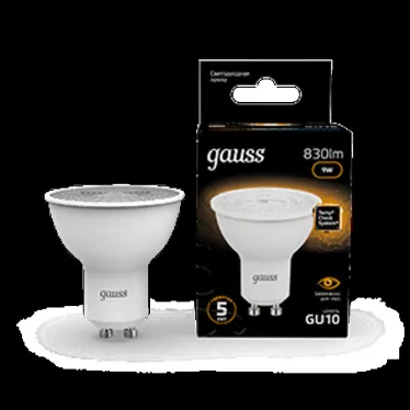 Лампа светодиодная MR16 9W 830lm 3000K GU10 LED 1/10/100 | 101506109 | Gauss