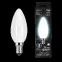 Лампа светодиодная Filament Свеча 9W 610lm 4100К Е14 milky LED 1/10/50 | 103201209 | Gauss