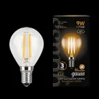                  Лампа светодиодная LED Filament Шар E14 9W 680lm 2700K | 105801109 | Gauss
               