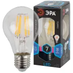 Лампа светодиодная F-LED A60-7W-840-E27 (филамент, груша, 7Вт, нейтр., Е27) | Б0043447 | ЭРА