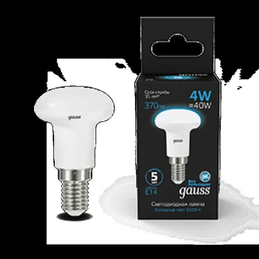 Лампа светодиодная R39 4W 370lm 6500K Е14 LED 1/10/100 | 106001304 | Gauss