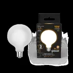                  Лампа светодиодная Filament G95 10W 1070lm 3000К Е27 milky LED 1/20 | 189202110 | Gauss
               