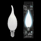                  Лампа светодиодная Filament Свеча на ветру 9W 610lm 4100К Е14 milky LED 1/10/50 | 104201209 | Gauss
               