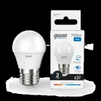                  Лампа светодиодная Elementary Шар 10W 750lm 6500K Е27 LED 1/10/100 | 53230 | Gauss
               