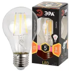                  Лампа светодиодная LED 5Вт Е27 220В 2700К F-LED А60 груша | Б0019010 | ЭРА
               
