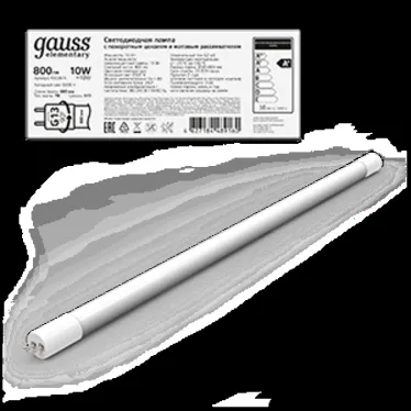 Лампа светодиодная Elementary T8 10W 800lm 6500K G13 600mm стекло поворотная LED 1/30 | 93030-R | Gauss