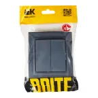 BRITE Выключатель двухклавишный 10А в сборе ВСР10-2-0-БрМ маренго IEK