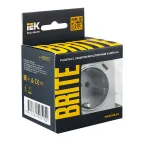 BRITE Розетка с заземлением с защитными шторками 16А с USB A+C 18Вт РЮш11-1-БрА алюминий