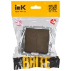 BRITE Выключатель двухклавишный проходной 10А ВС10-2-6-БрТБ темная бронза