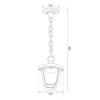 Светильник LED садово-парковый ДСУ 07-8-001 Марсель белый 4 гранный подвесной IP44 светодиодный 8Вт 3000K
