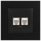 Розетка 2хRJ45, Эра Elegance, антрацит, 14-3108-05