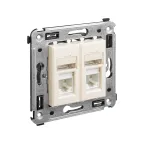 Avanti Розетка RJ-45 в стену, кат.6 двойная, ''Ванильная дымка''