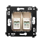 Avanti Розетка RJ-45 в стену, кат.6 двойная, ''Ванильная дымка''