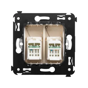 Avanti Розетка RJ-45 в стену, кат.6 двойная, ''Ванильная дымка''