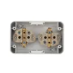 Блок горизонтальный 2 розетки (керамика) Mini OG IP54 с заземлением, о/у, белый