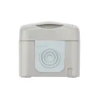 Розетка одноместная Mini OG IP54, с заземлением, о/у, серая