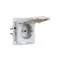 BRITE Розетка с заземлением с защитными шторками и крышкой 16А IP44 РСбш10-3-44-БрА алюминий