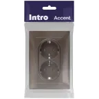 Розетка Intro Accent 6-205-08 2X2P+E Schuko, 16А-250В, IP20, СУ, AL/CU, бронза