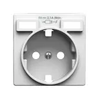                  Накладка для розетки Schuko с зарядным устройством 2хUSB белого матового цвета S82 Concept | 8200049-090 | Simon
               