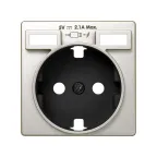 Накладка для розетки Schuko с зарядным устройством 2хUSB цвета шампань S82 | 8200049-034 | Simon