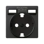 Накладка для розетки Schuko с зарядным устройством 2хUSB цвета графит S82 | 8200049-038 | Simon