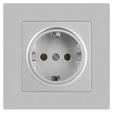 Розетка Intro Accent 6-202-03 2P+E Schuko, 16А-250В, IP20, СУ, алюминий