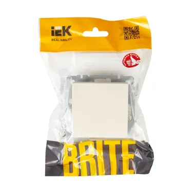 BRITE Выключатель одноклавишный перекрестный 10А ВС10-1-3-БрКр бежевый