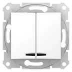                  Sedna Белый Выключатель 2-клавишный с подсветкой 10А (сх 5) | SDN0300321 | Schneider Electric
               