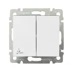 VALENA Переключатель двухклавишный на 2 направления IP44 белый