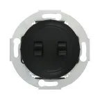 Выключатель 2-рычажковый (схема 5) 10 A, 250 B (черный) Vintage | 882308-1 | Ecoplast