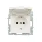 BRITE Розетка с заземлением с защитными шторками и крышкой 16А IP20 РСбш10-3-БрЖ жемчуг