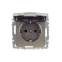 BRITE Розетка с заземлением с защитными шторками и крышкой 16А IP44 РСбш10-3-44-БрШ шампань