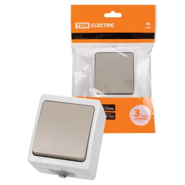 Выключатель 1-кл. открытой установки IP54 10А "Вуокса"  | SQ1803-0001 | TDM