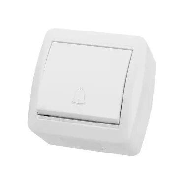 Кнопка звонковая открытой установки IP44 6А белая "Селигер"  | SQ1818-0016 | TDM