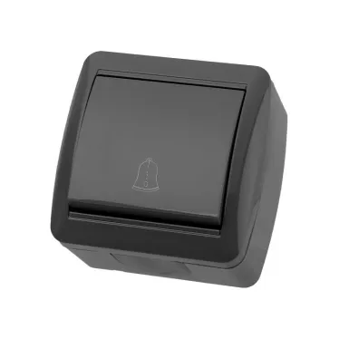 Кнопка звонковая открытой установки IP44 6А серая "Селигер"  | SQ1818-0116 | TDM
