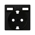                  Накладка для розетки Schuko с зарядным устройством 2хUSB черного матового цвета S82 Concept | 8200049-098 | Simon
               