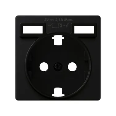 Накладка для розетки Schuko с зарядным устройством 2хUSB черного матового цвета S82 Concept | 8200049-098 | Simon
