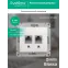 Розетка Glossa двойная компьютерная RJ45 + RJ45 кат.5E механизм белый