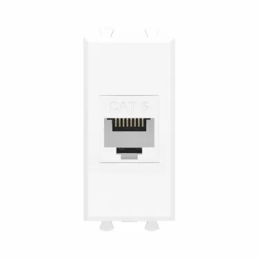 Avanti Розетка компьютерная RJ-45 без шторки модульная кат.6 Белое облако 1 модуль