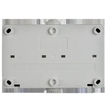 ФОРС Розетка двойная наружная с заземлением с крышкой IP54