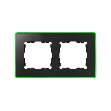 Simon 82 Рамка декоративная, 2 поста, Select, Neon, S82 Detail, графит-зелёный | 8201620-260 | Simon