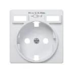 Накладка для розетки Schuko с зарядным устройством 2хUSB белого цвета S82 | 8200049-030 | Simon